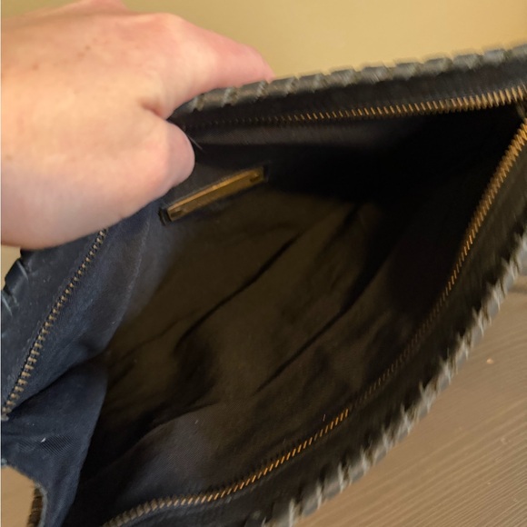 Cleobella Leopard Print Calf Hair Envelope Clutch with Black Leather Trim - Picture 10 of 12